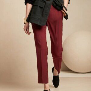 NWT Banana Republic Red Wool High Rise Straight Leg Trousers Sz 4